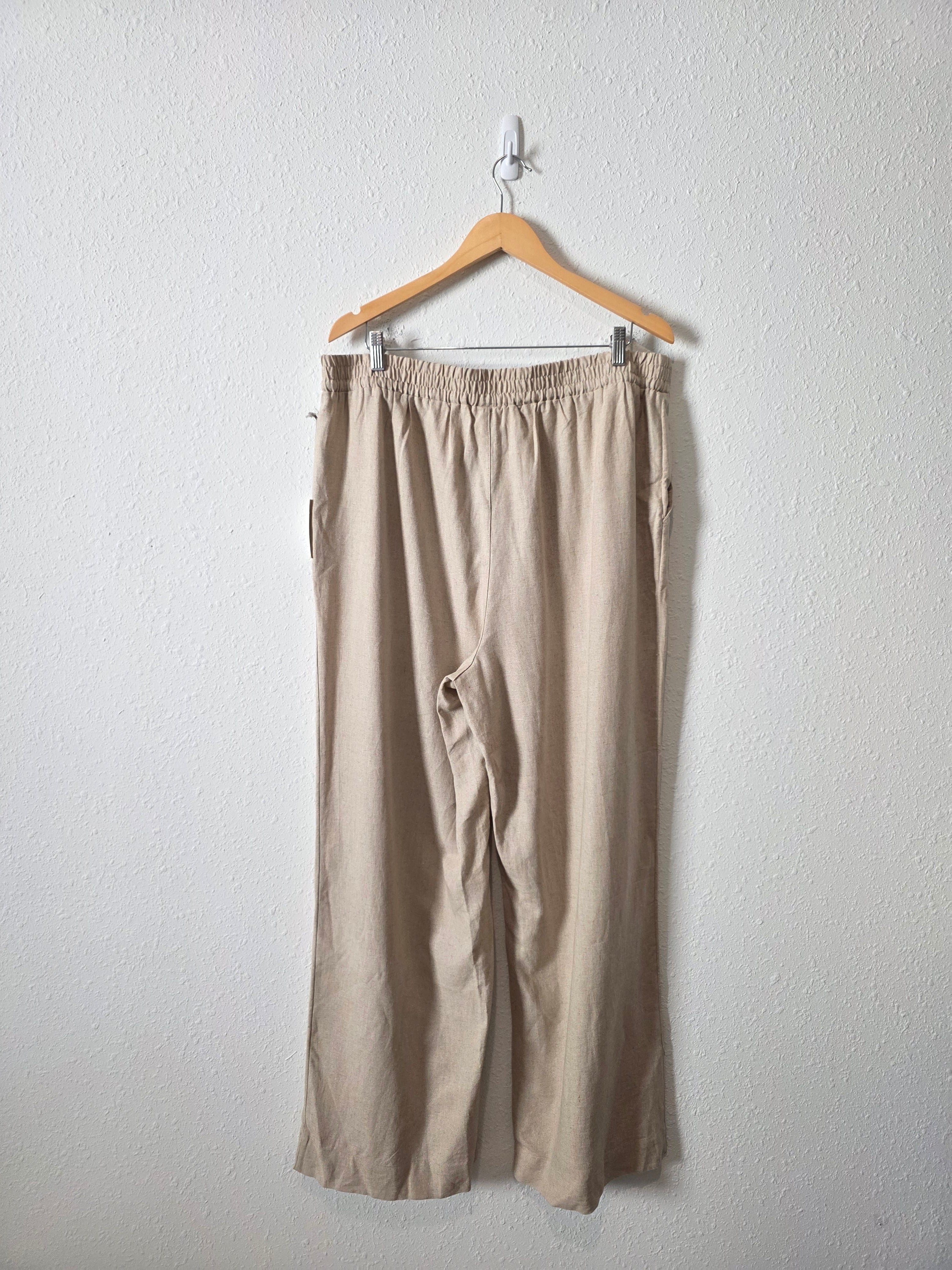 NEW Linen Blend Wide Leg Pants (XXL)
