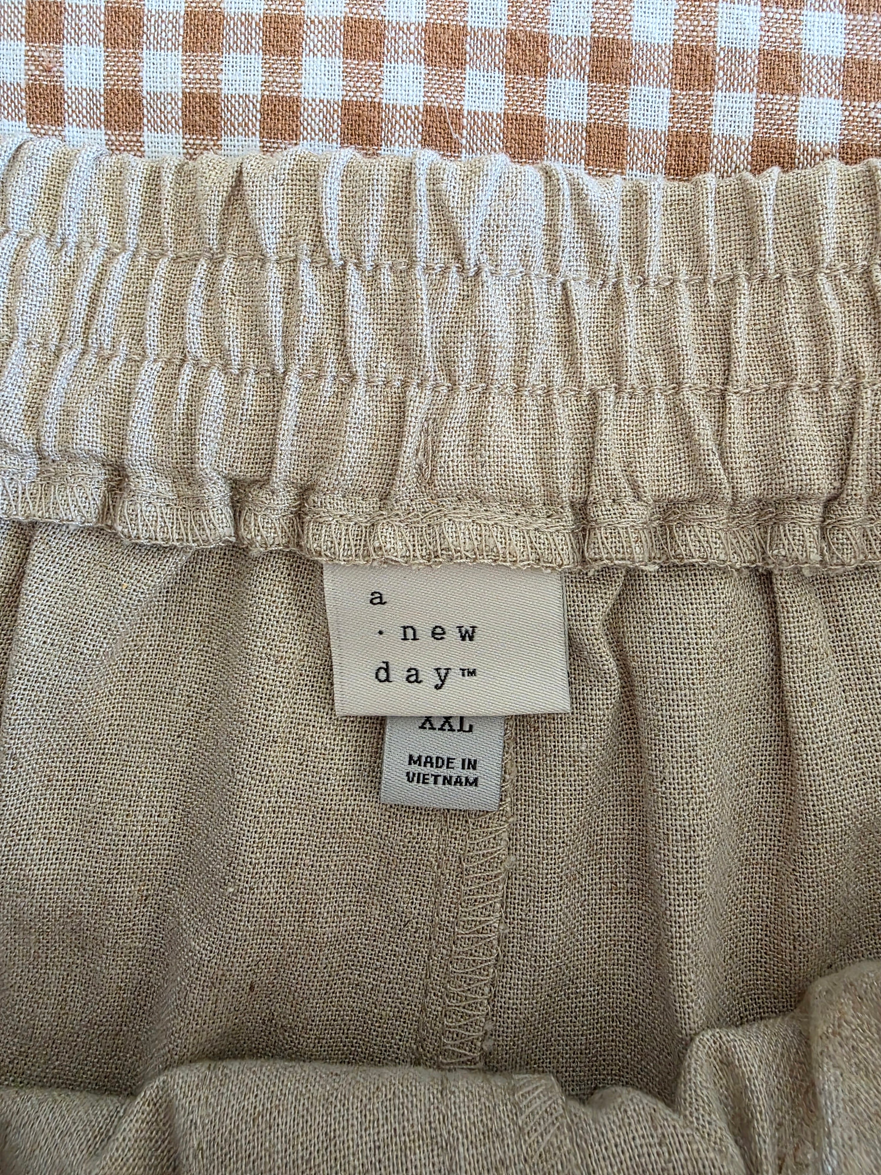 NEW Linen Blend Wide Leg Pants (XXL)