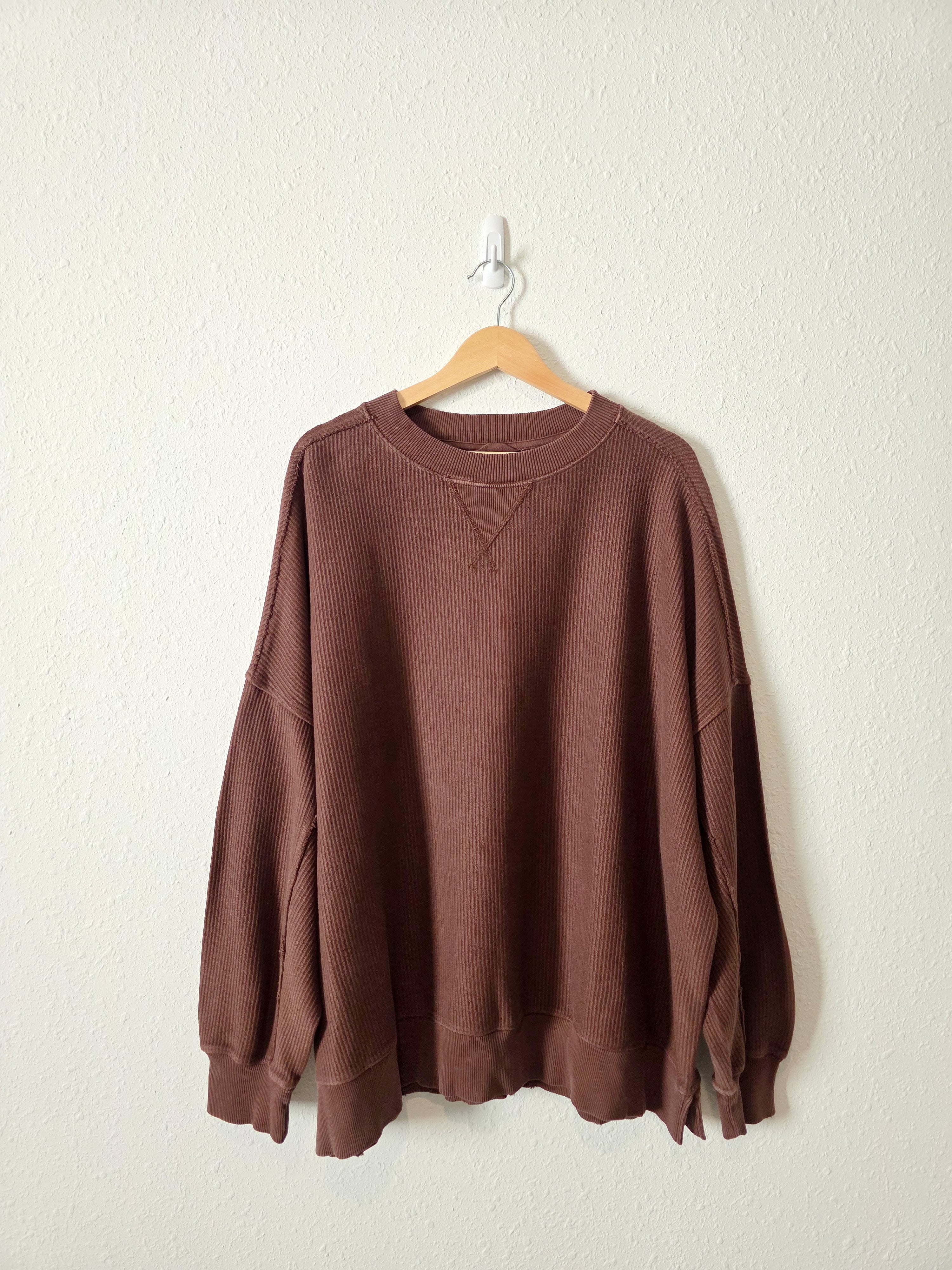 Aerie Chocolate Brown Sweatshirt (XL)