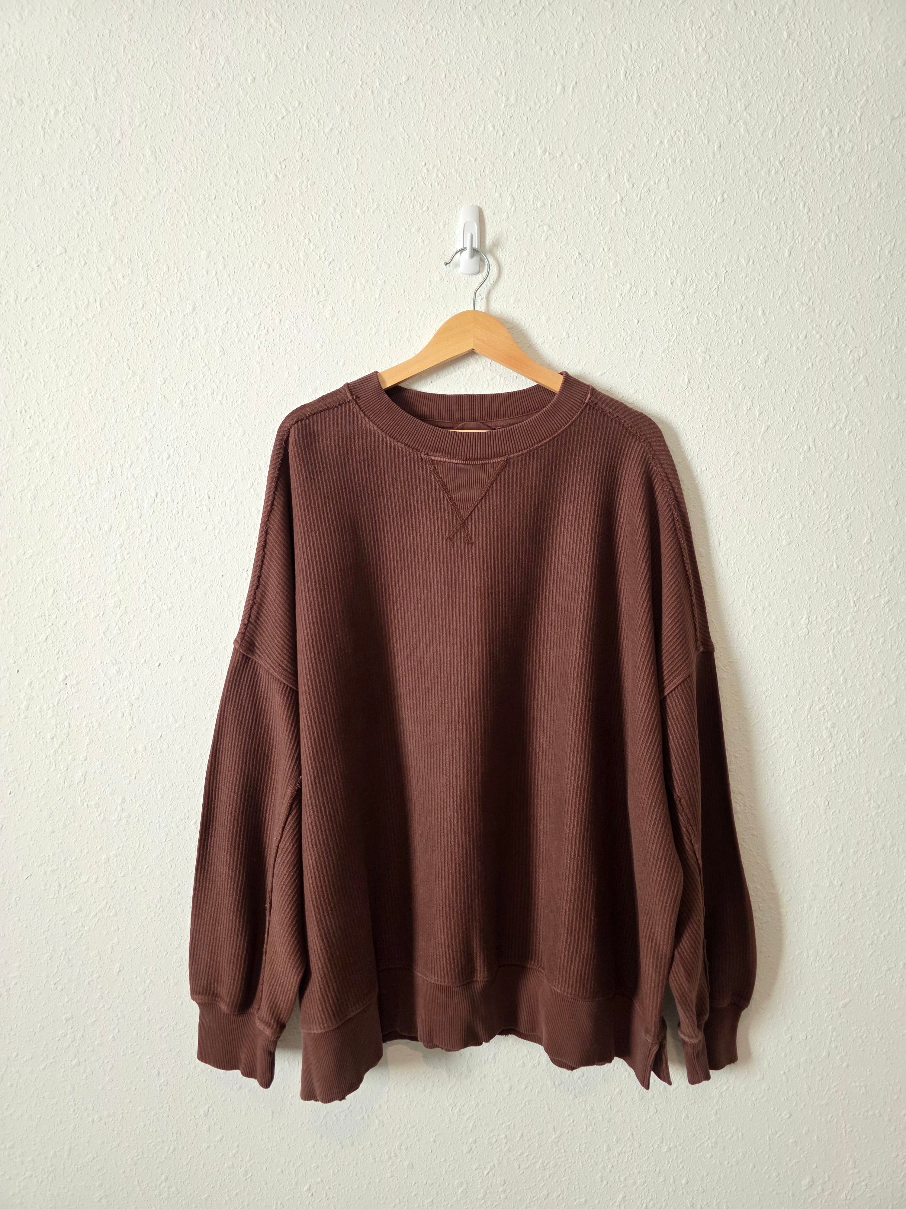 Aerie Chocolate Brown Sweatshirt (XL)