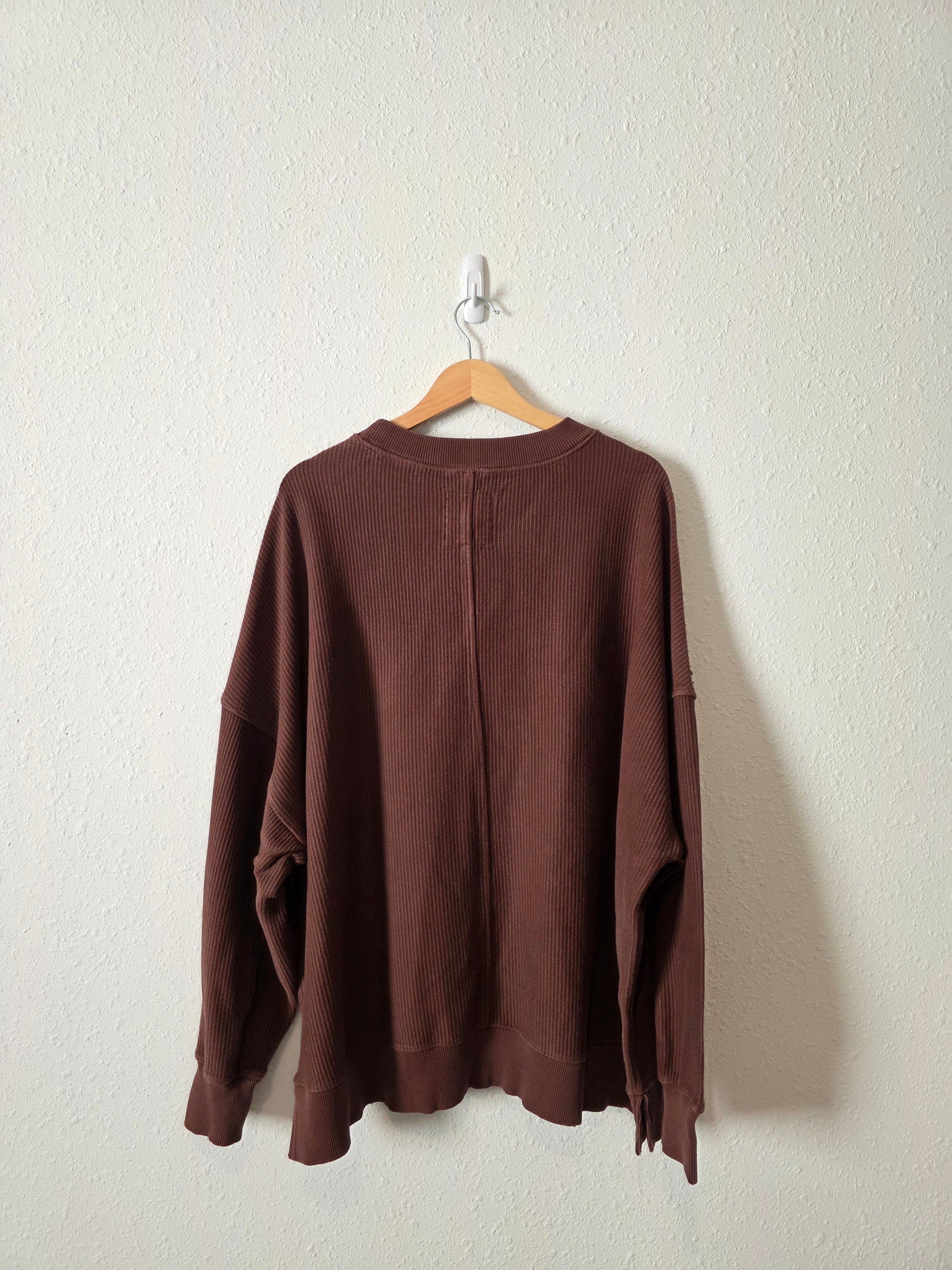 Aerie Chocolate Brown Sweatshirt (XL)