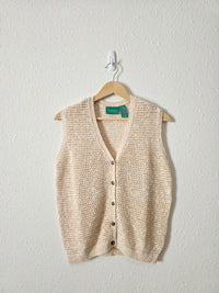Vintage Linen Cotton Knit Vest (S)