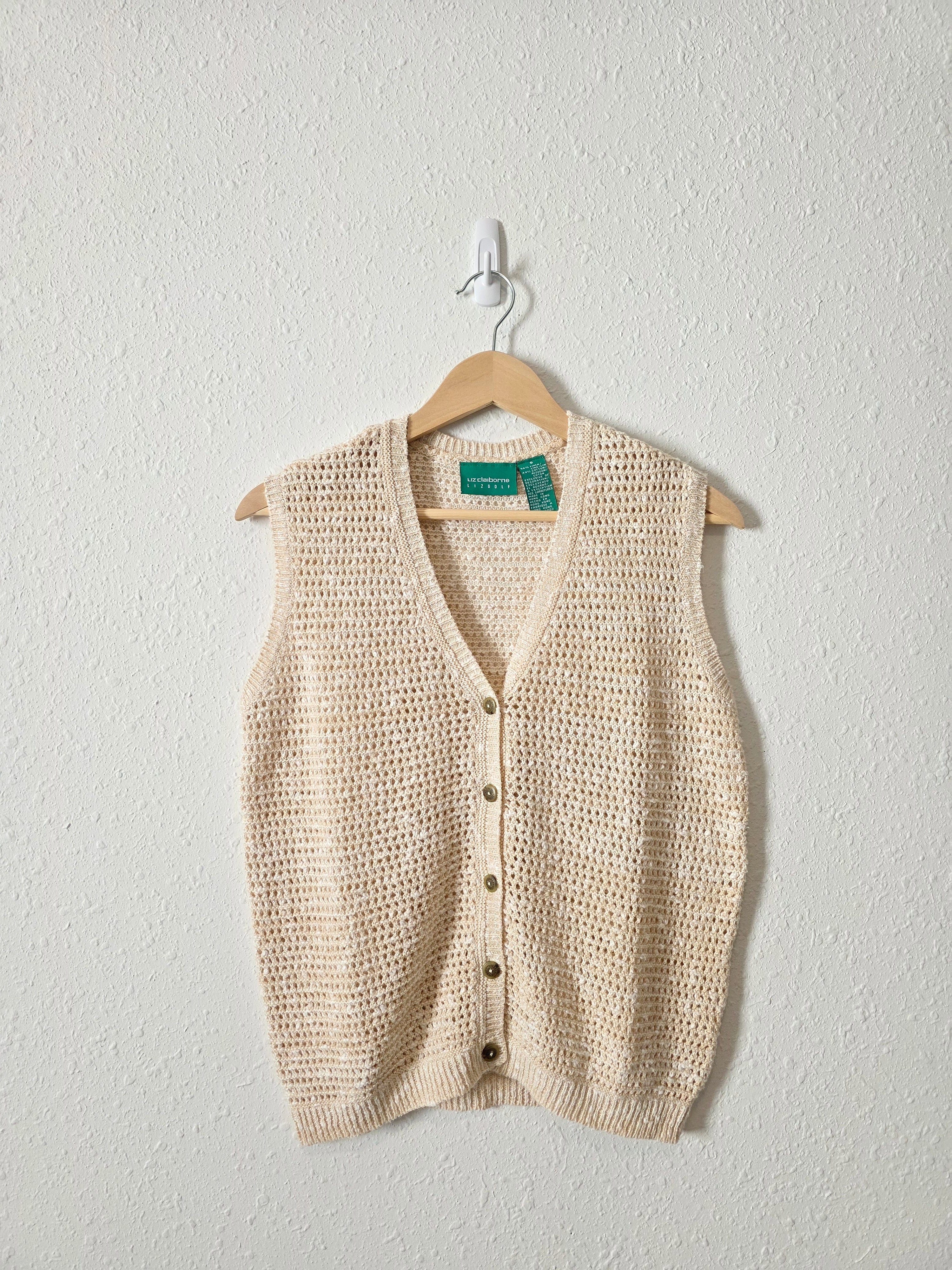 Vintage Linen Cotton Knit Vest (S)