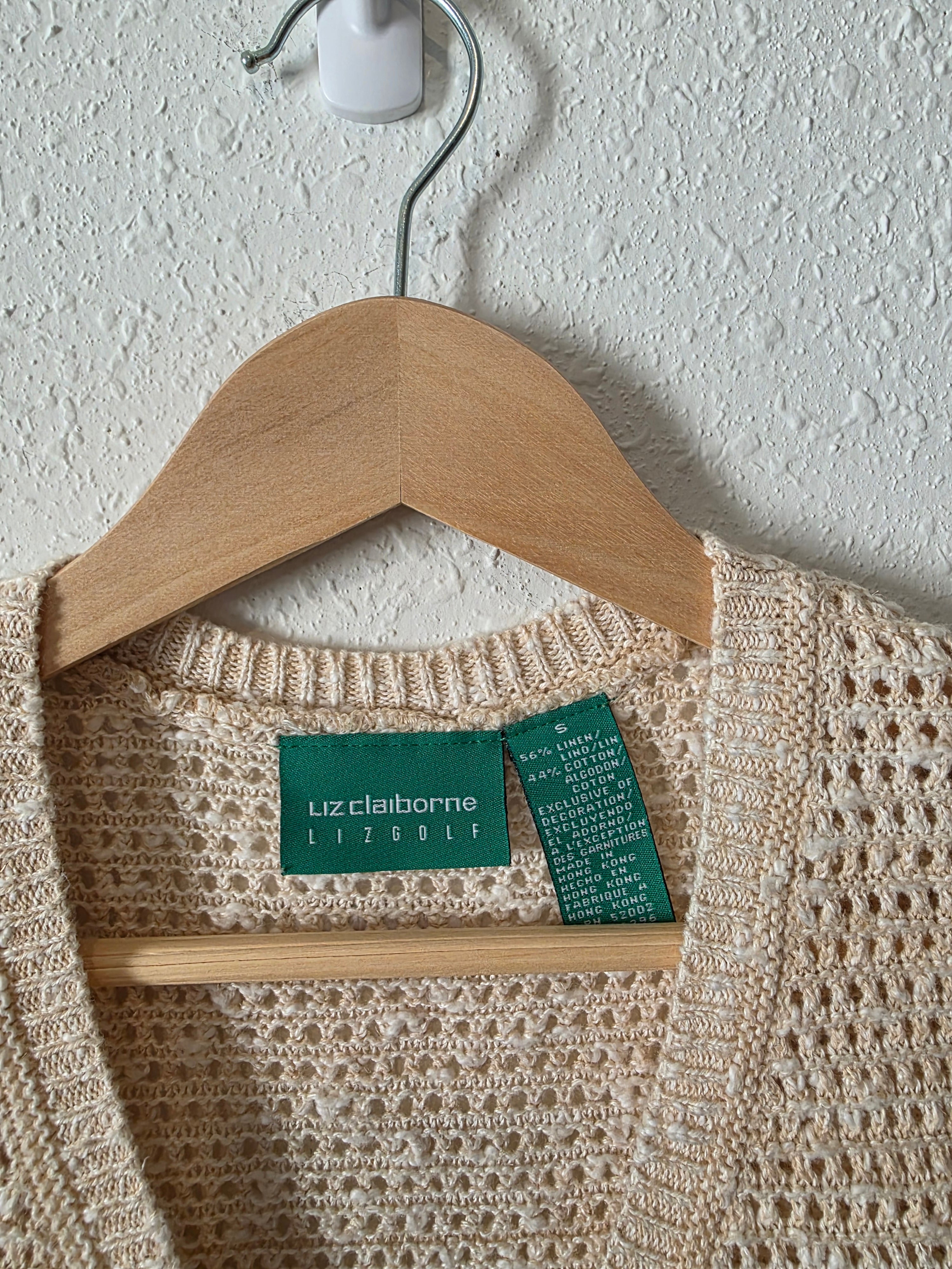 Vintage Linen Cotton Knit Vest (S)