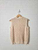 Vintage Linen Cotton Knit Vest (S)