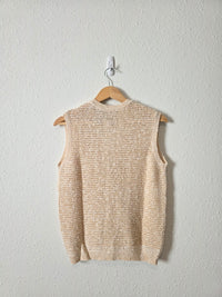 Vintage Linen Cotton Knit Vest (S)