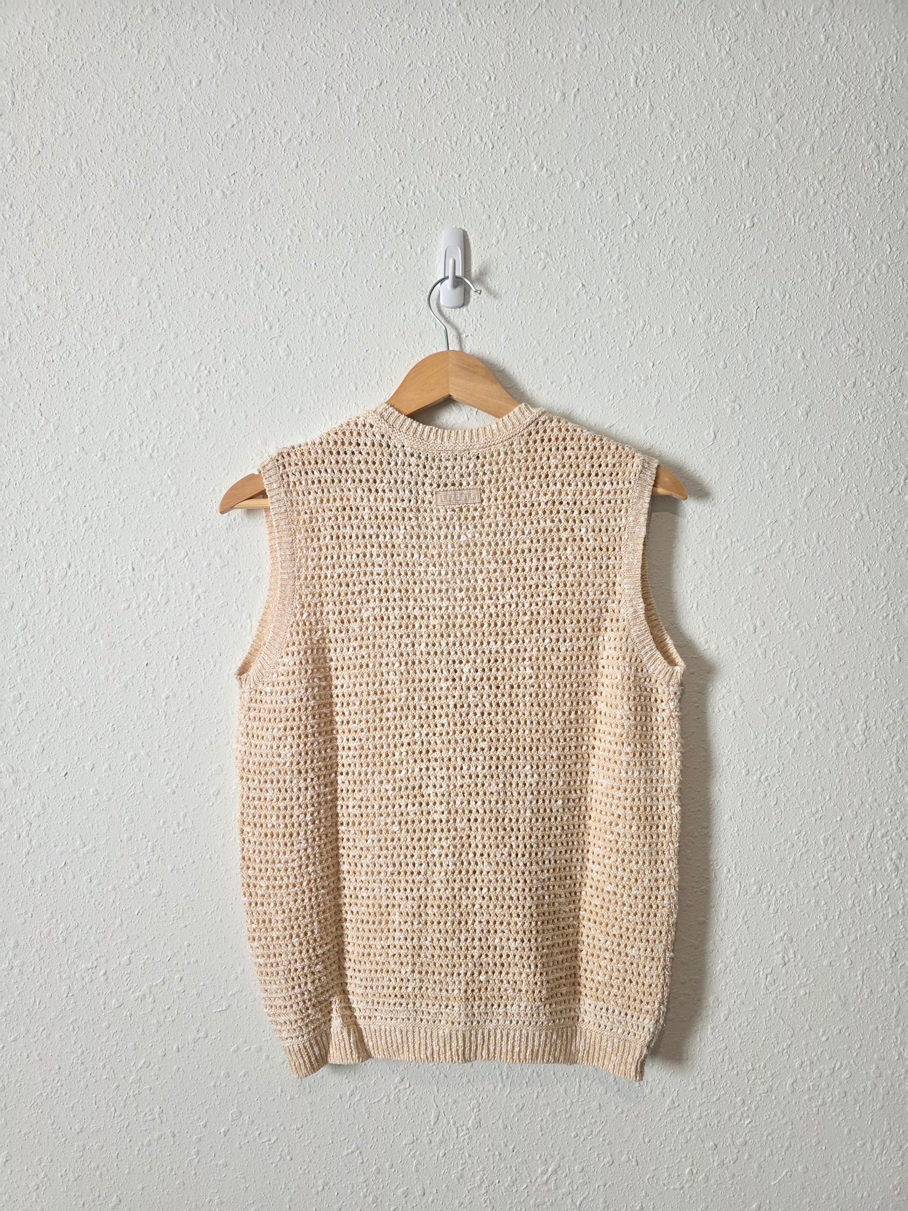Vintage Linen Cotton Knit Vest (S)
