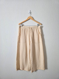 Cotton Gauze Wide Leg Pants (L)