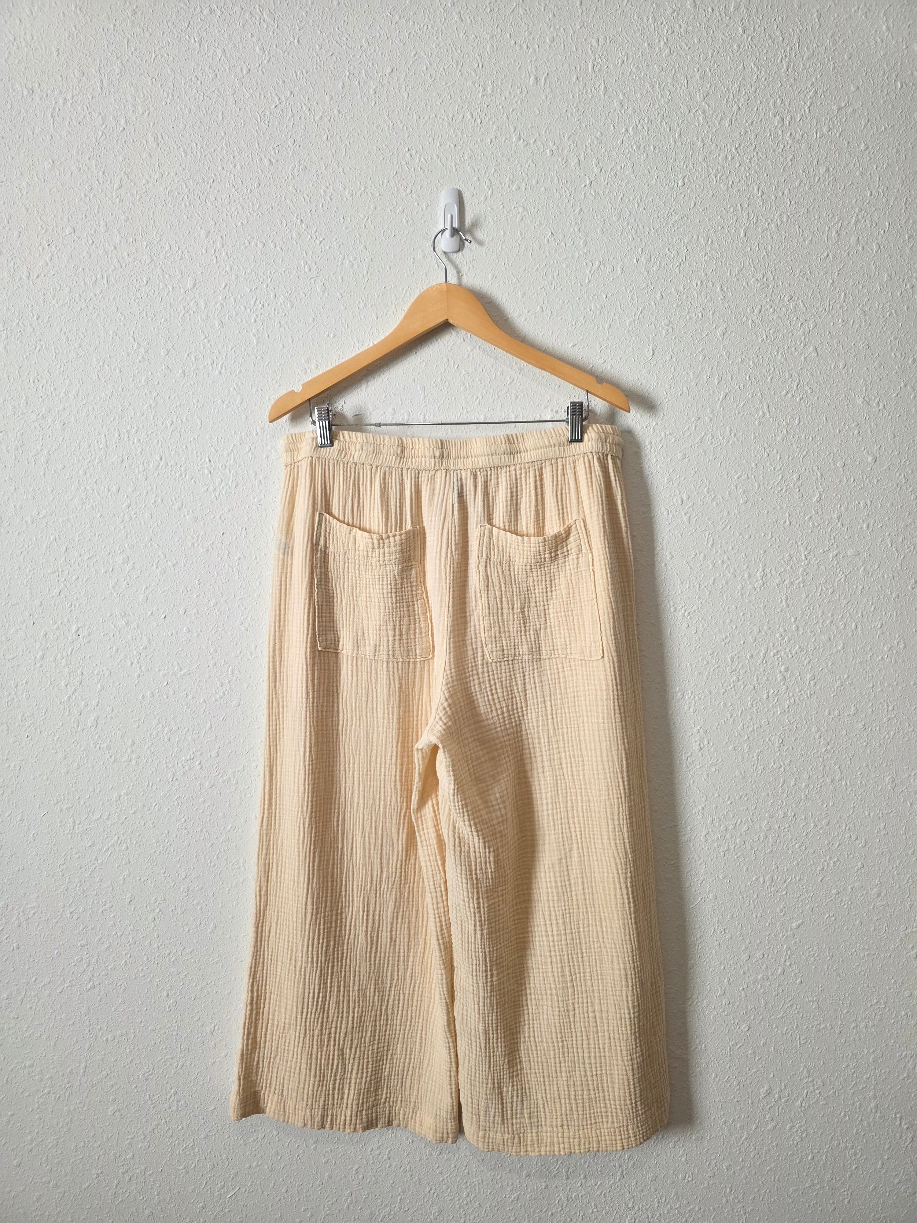 Cotton Gauze Wide Leg Pants (L)