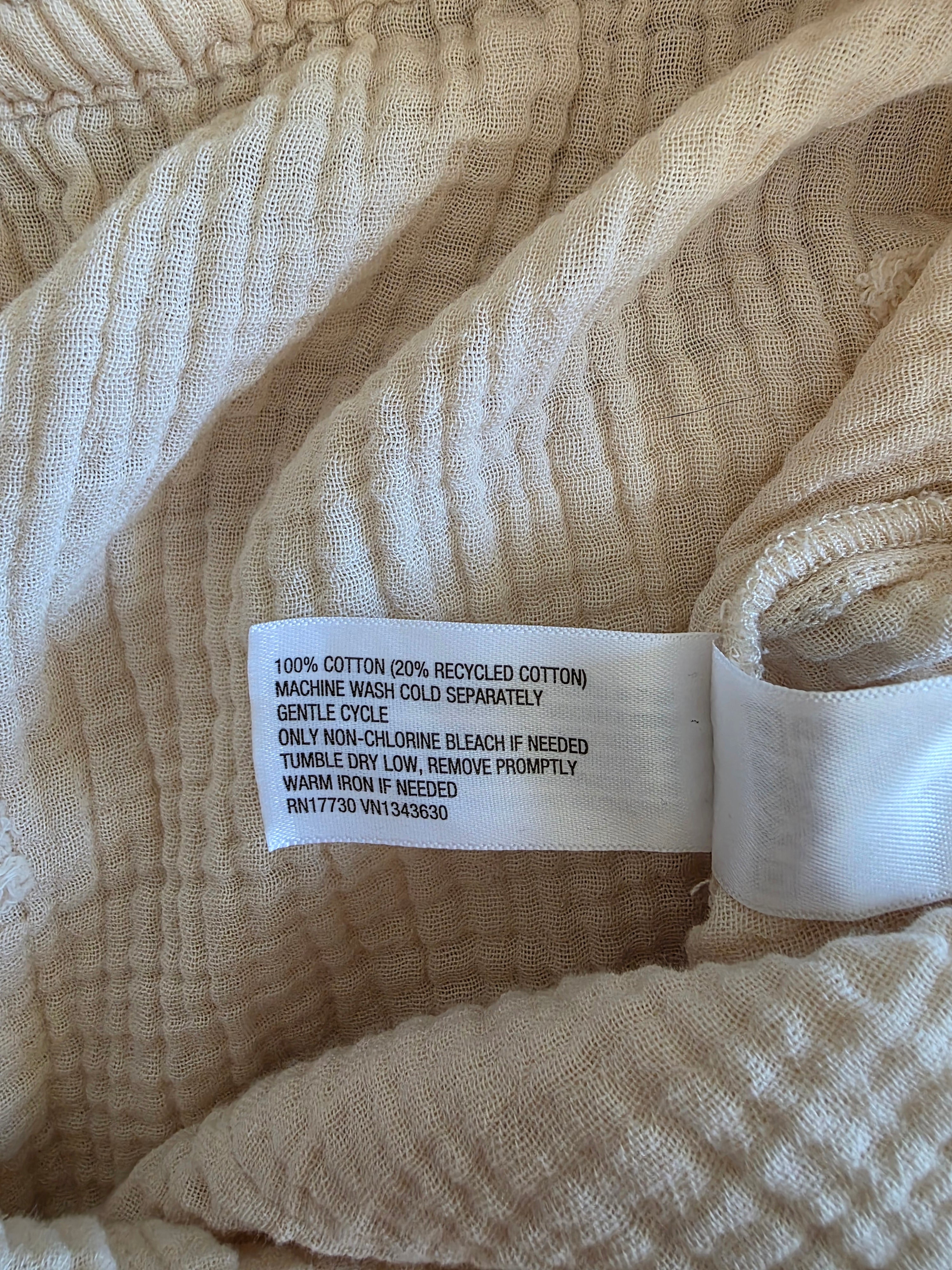 Cotton Gauze Wide Leg Pants (L)