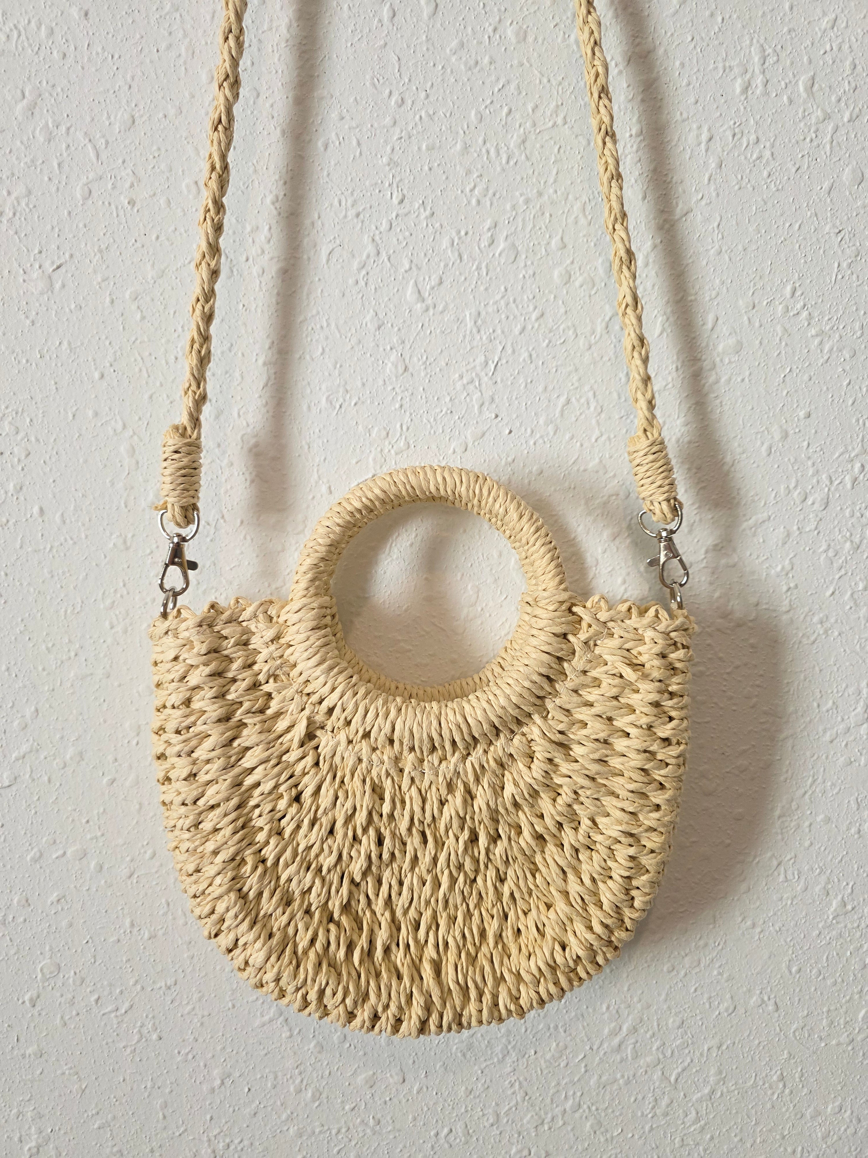 Small Raffia Crossbody Purse
