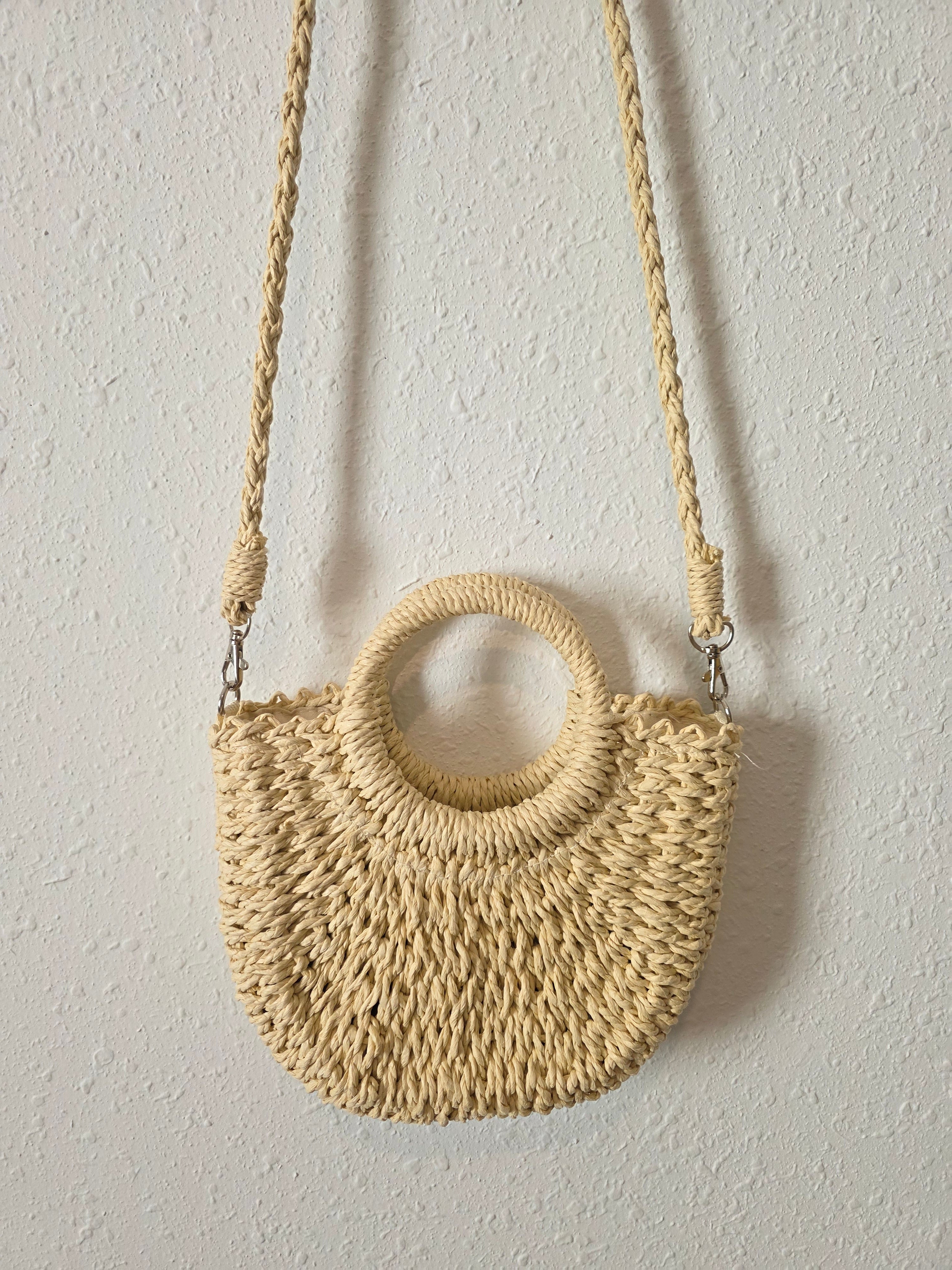 Small Raffia Crossbody Purse