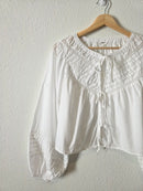 Aerie Tie Front Puff Sleeve Top (S)