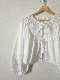 Aerie Tie Front Puff Sleeve Top (S)