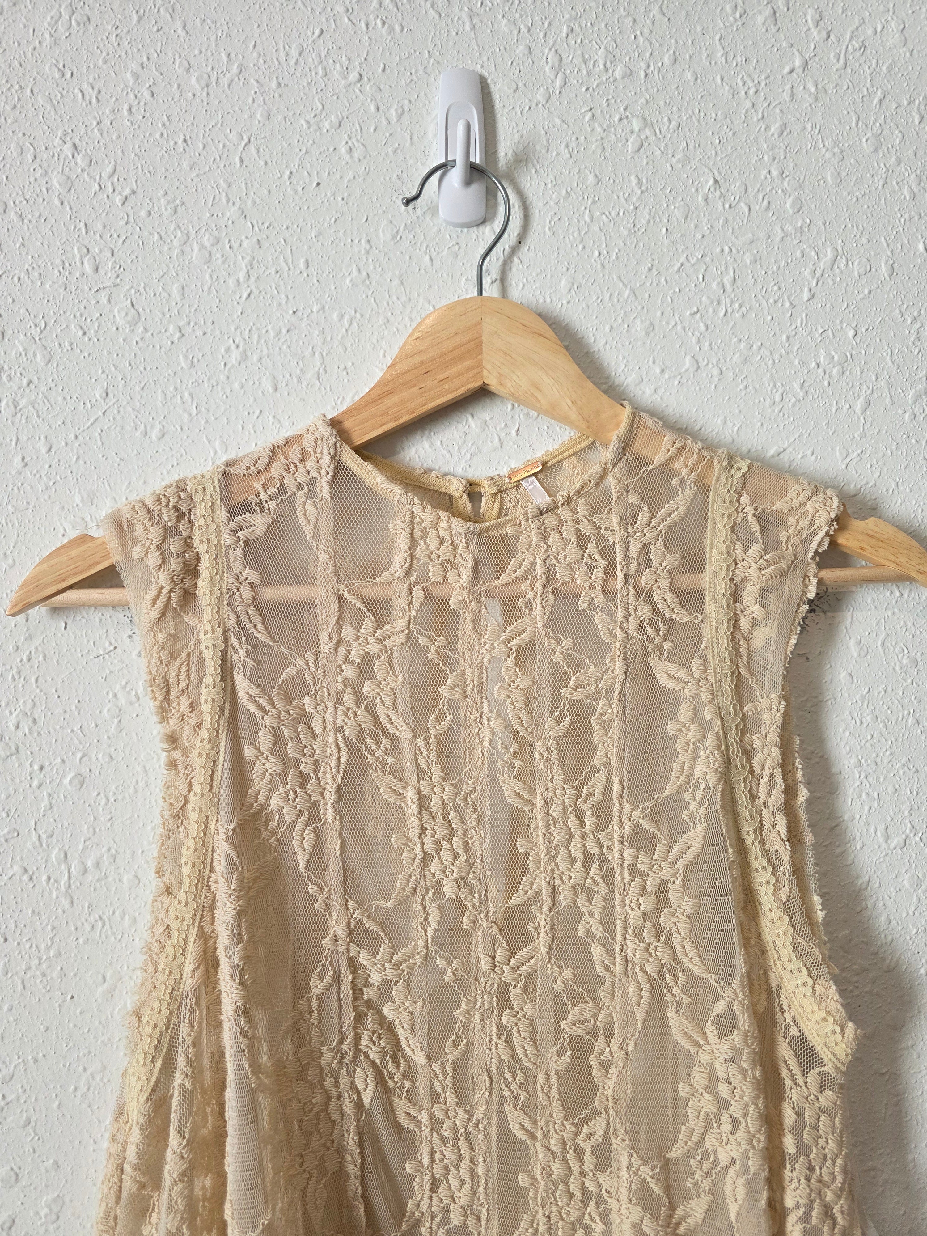 Free People Floral Lace Top (S)