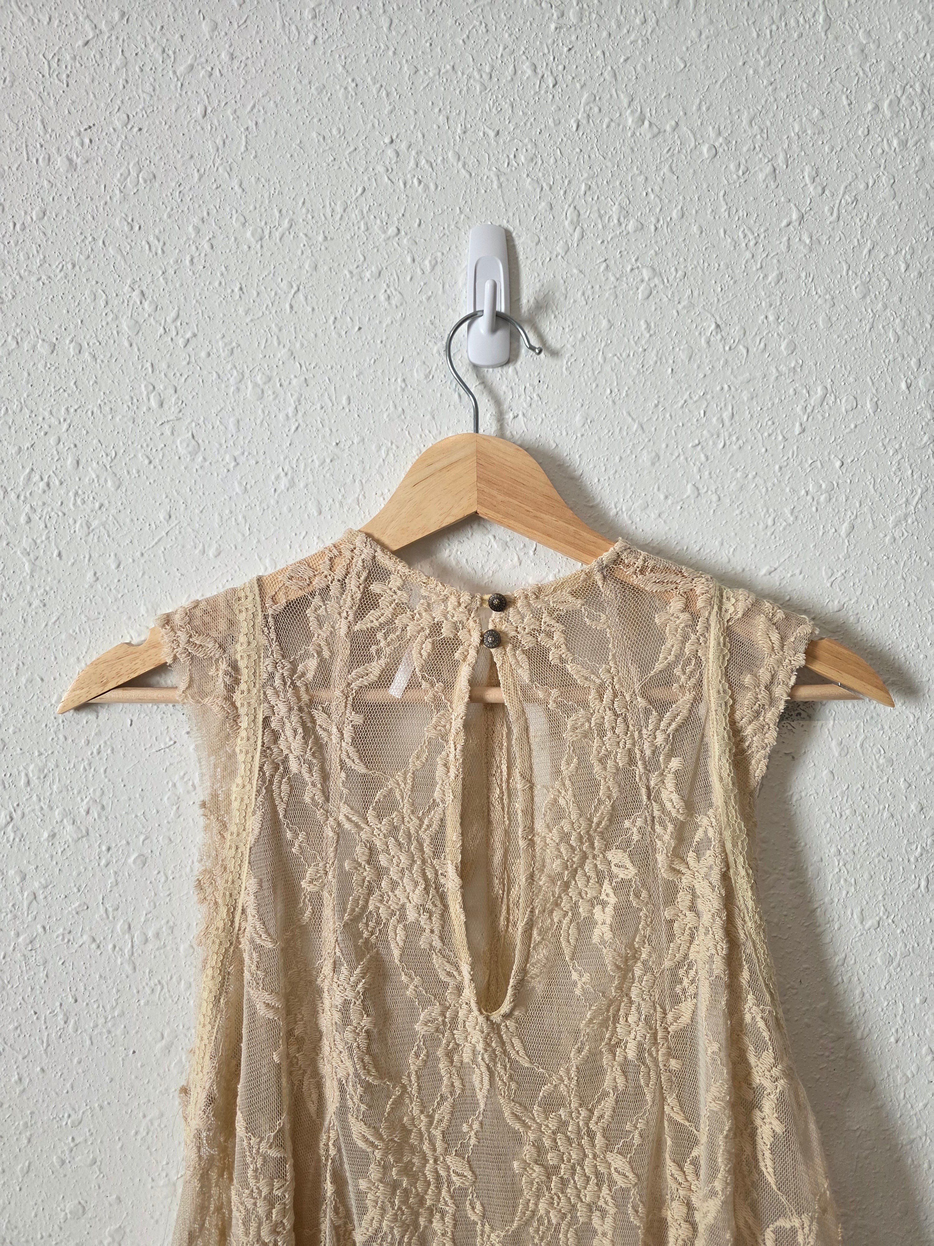 Free People Floral Lace Top (S)