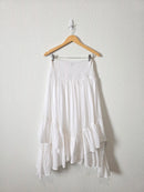White Cotton Midi Skirt (M)