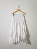 White Cotton Midi Skirt (M)