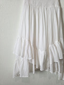 White Cotton Midi Skirt (M)
