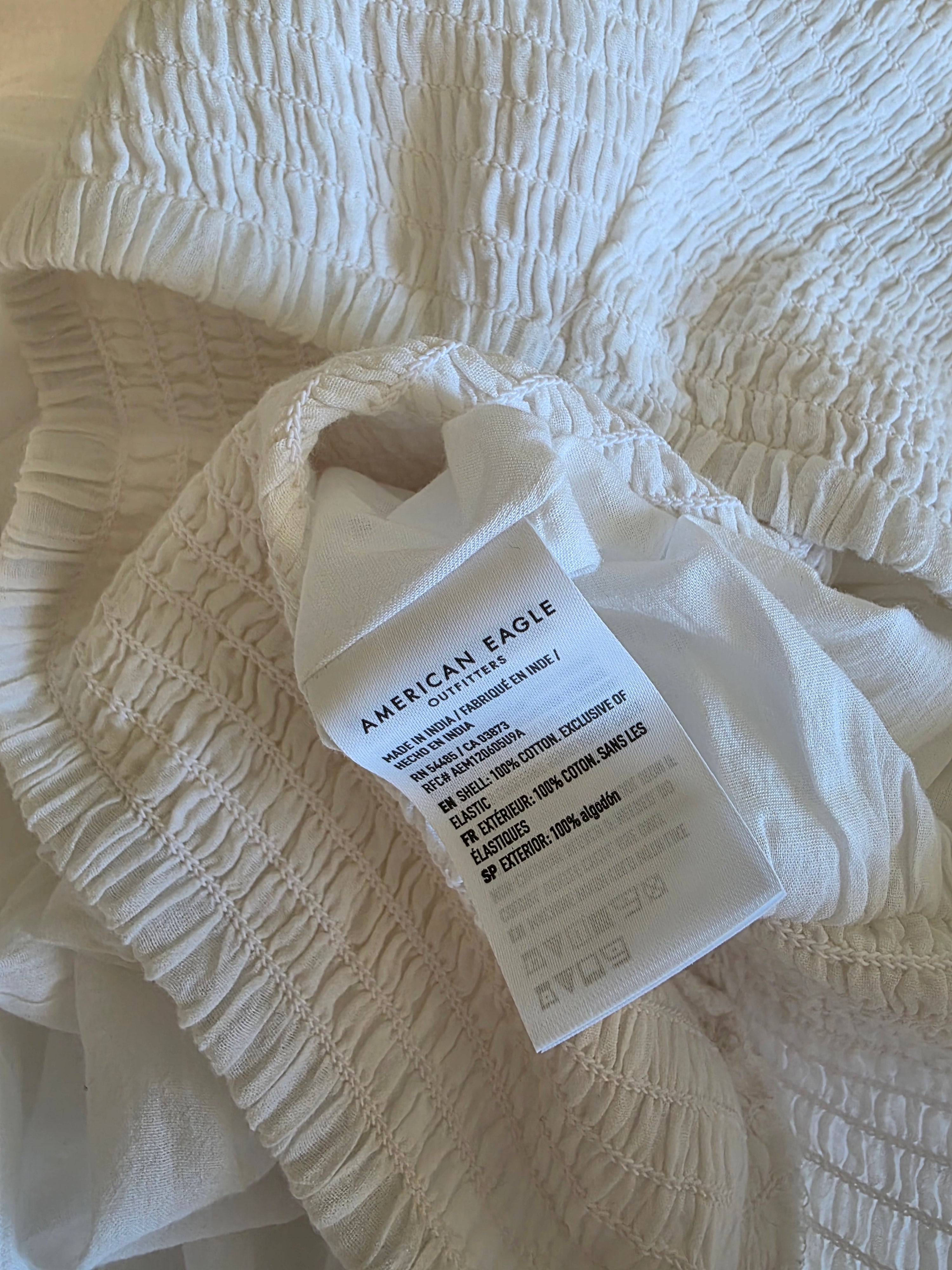 White Cotton Midi Skirt (M)