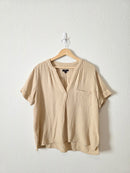 J.Crew Cotton Gauze V Neck Top (L)