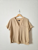 J.Crew Cotton Gauze V Neck Top (L)