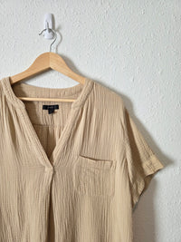 J.Crew Cotton Gauze V Neck Top (L)