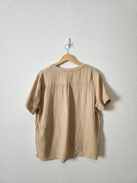 J.Crew Cotton Gauze V Neck Top (L)