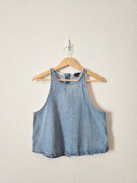 Lucky Brand Denim Button Back Tank (S)