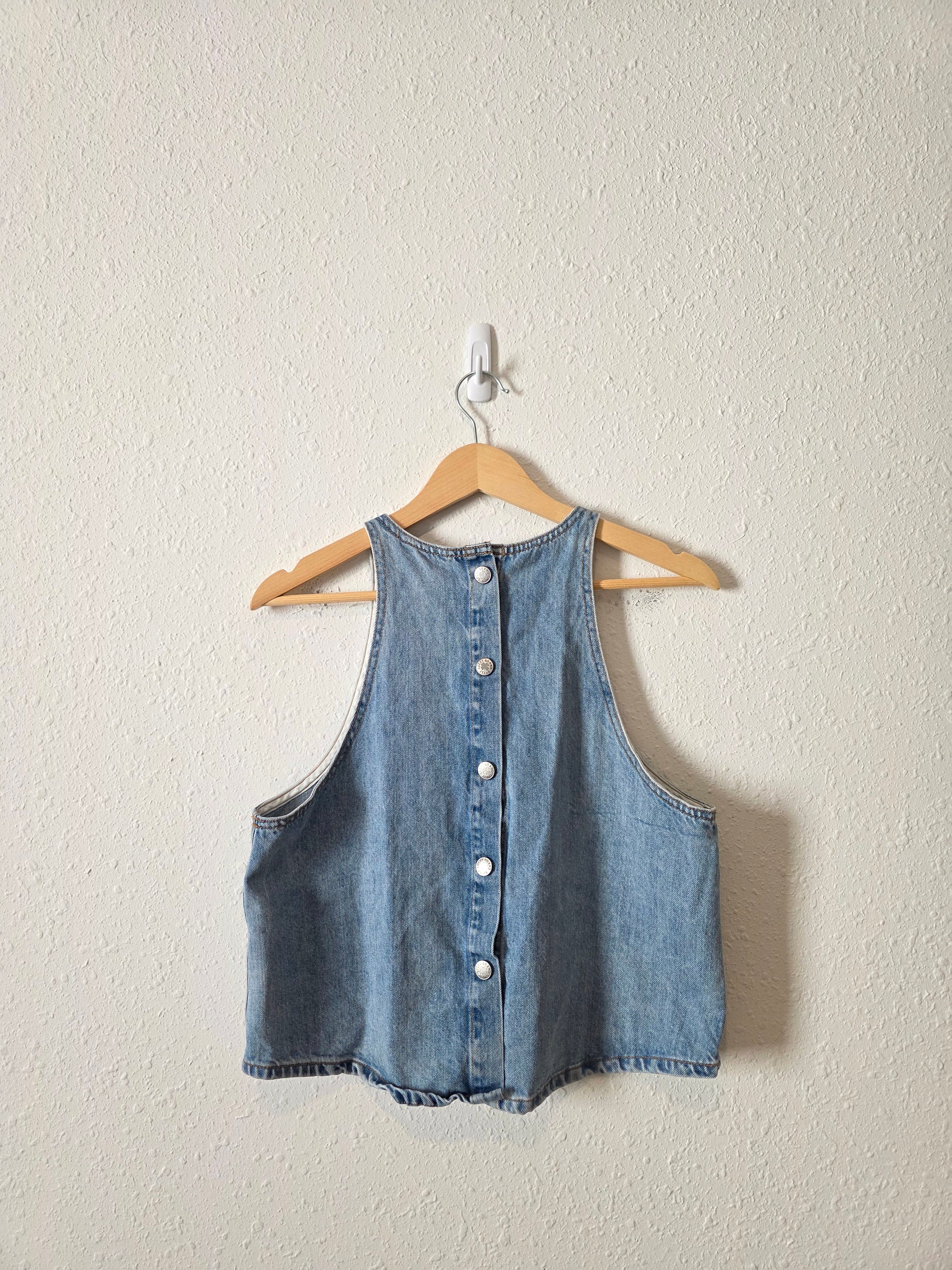 Lucky Brand Denim Button Back Tank (S)