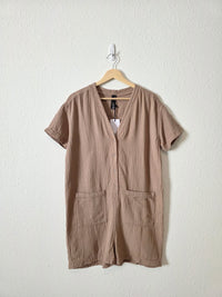 NEW Brown Gauze Romper (S)