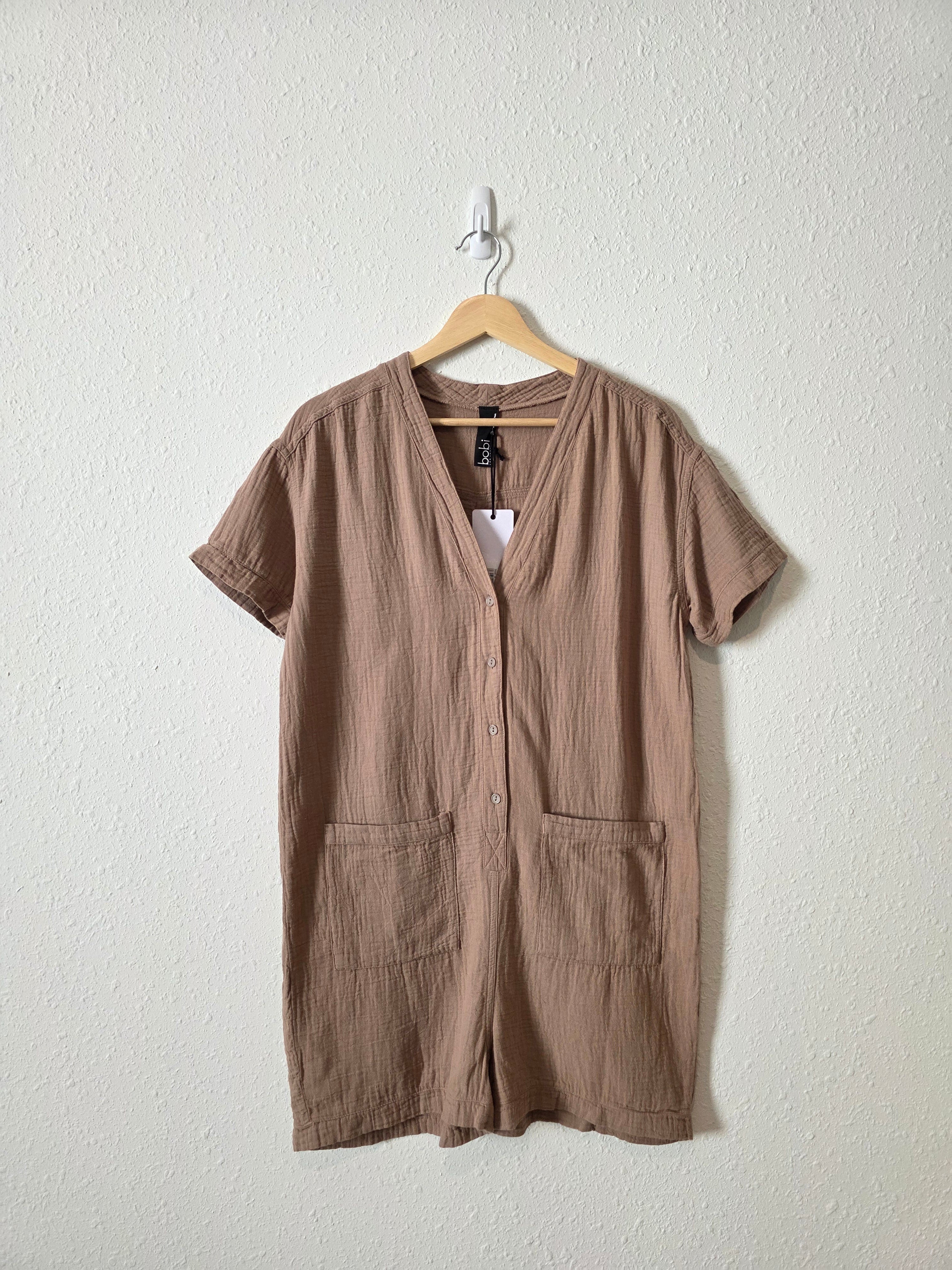 NEW Brown Gauze Romper (S)