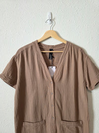 NEW Brown Gauze Romper (S)