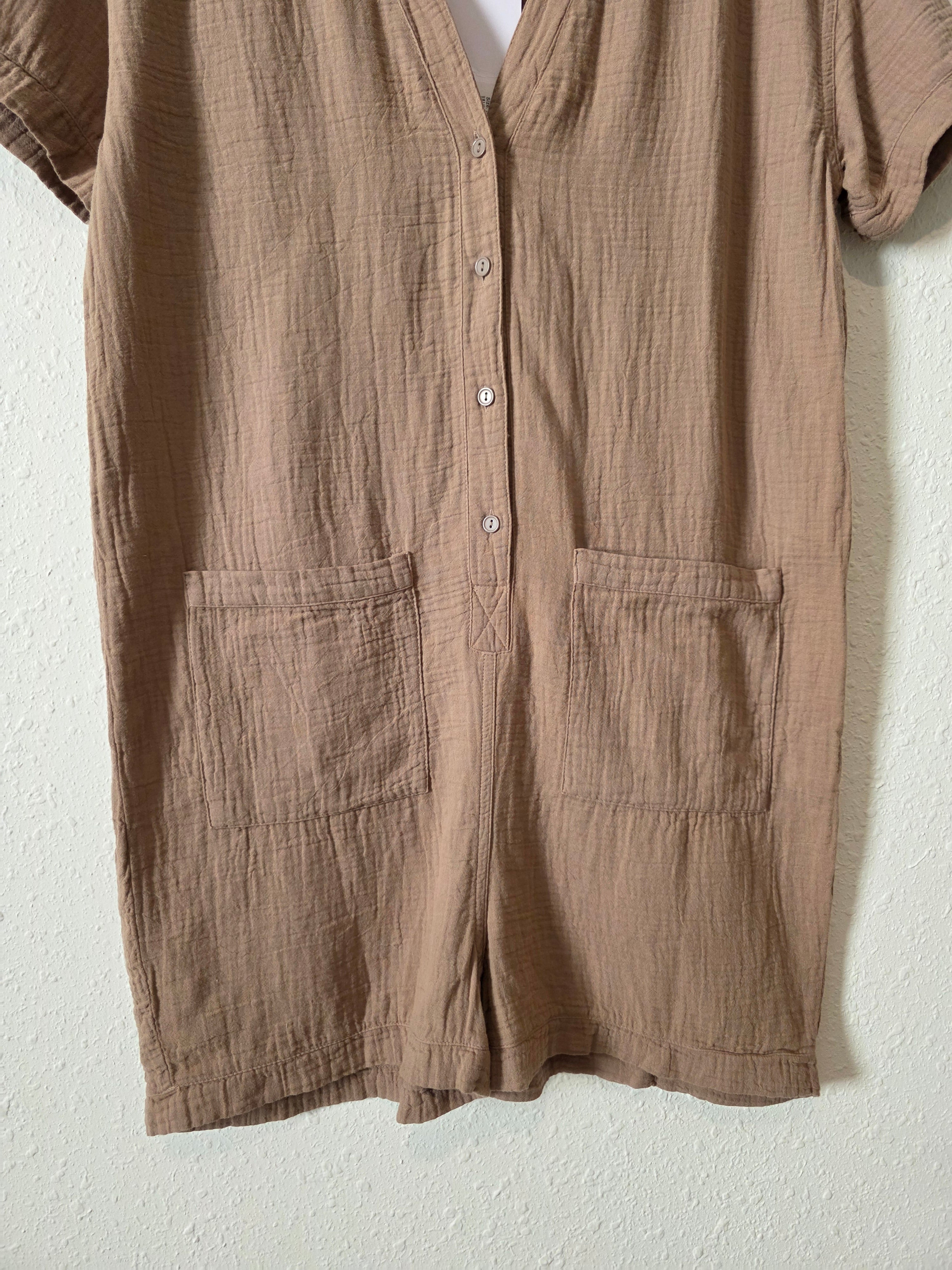 NEW Brown Gauze Romper (S)