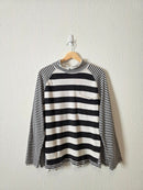 Free People Striped Mockneck Tee (L)