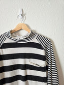 Free People Striped Mockneck Tee (L)