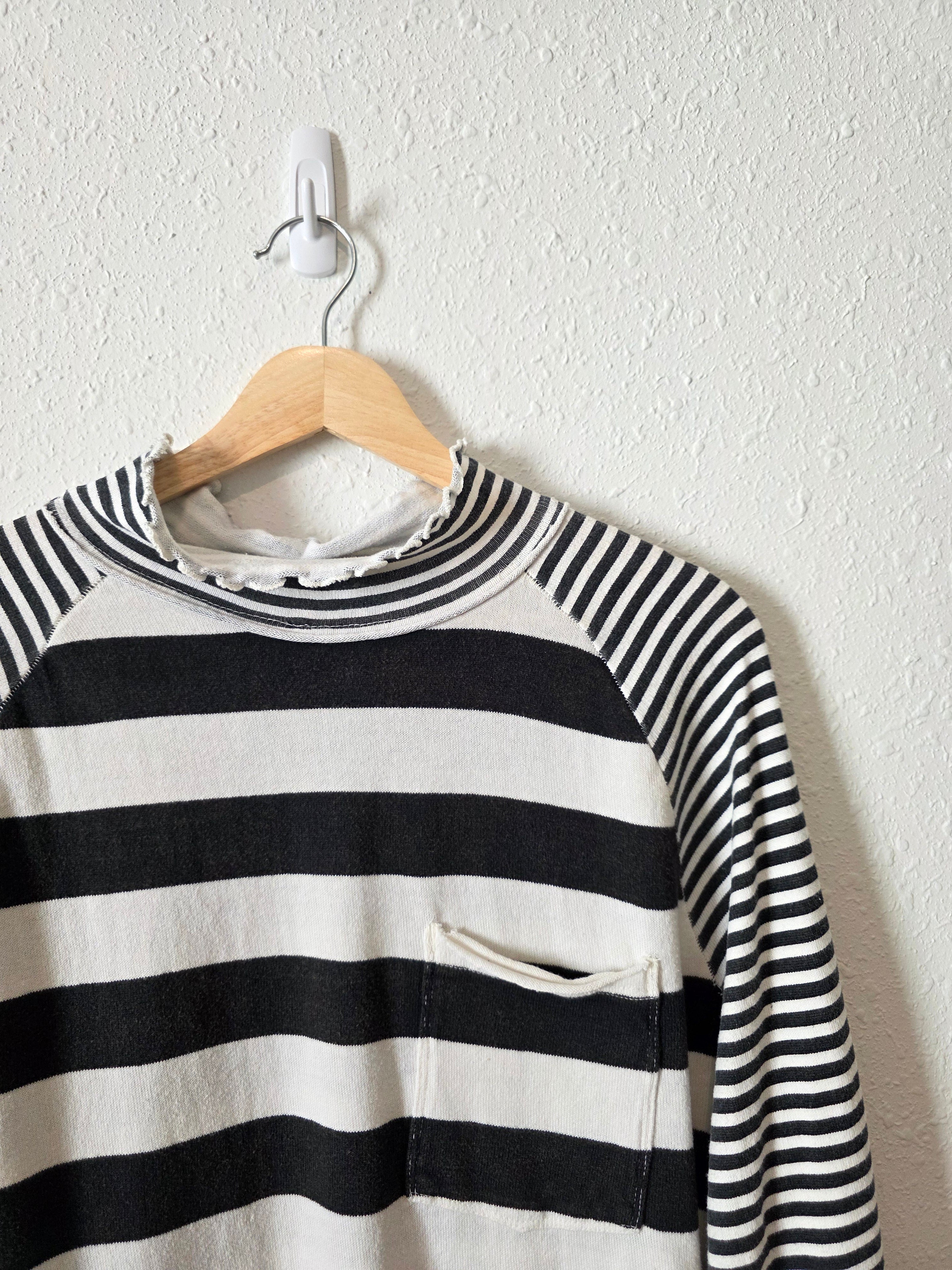 Free People Striped Mockneck Tee (L)