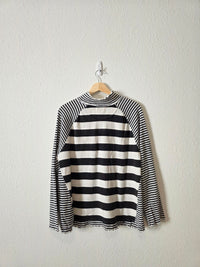 Free People Striped Mockneck Tee (L)