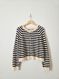 Striped Cotton Cardigan (L)