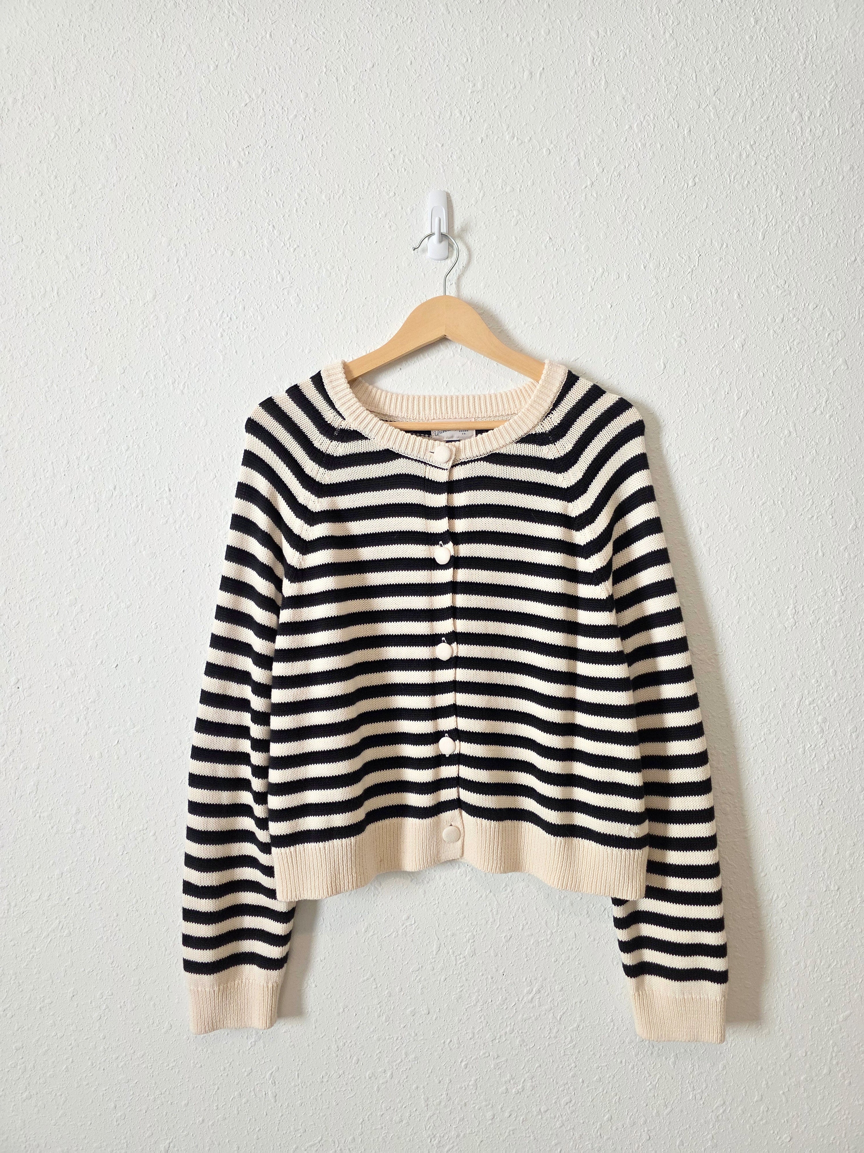 Striped Cotton Cardigan (L)
