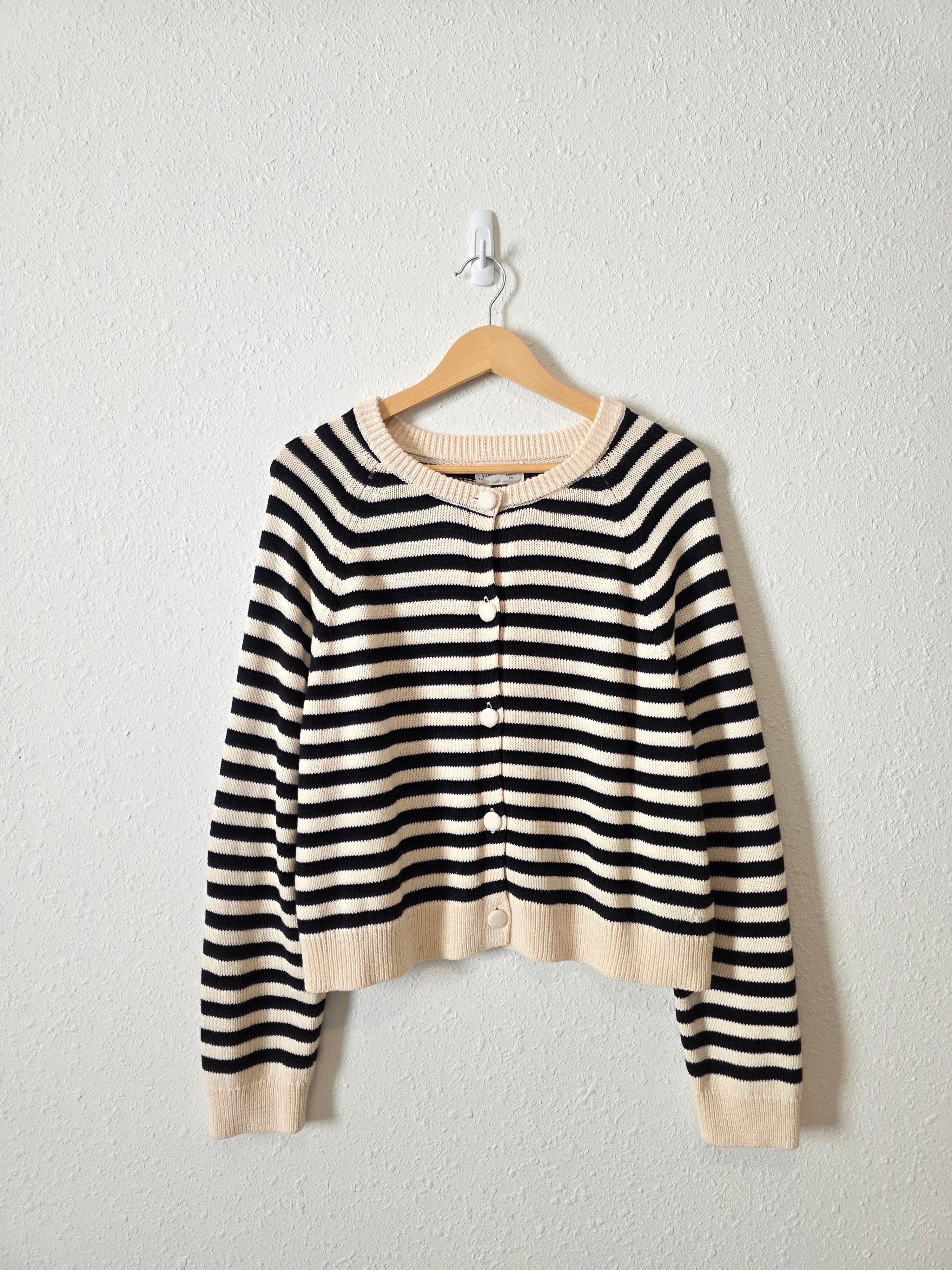 Striped Cotton Cardigan (L)