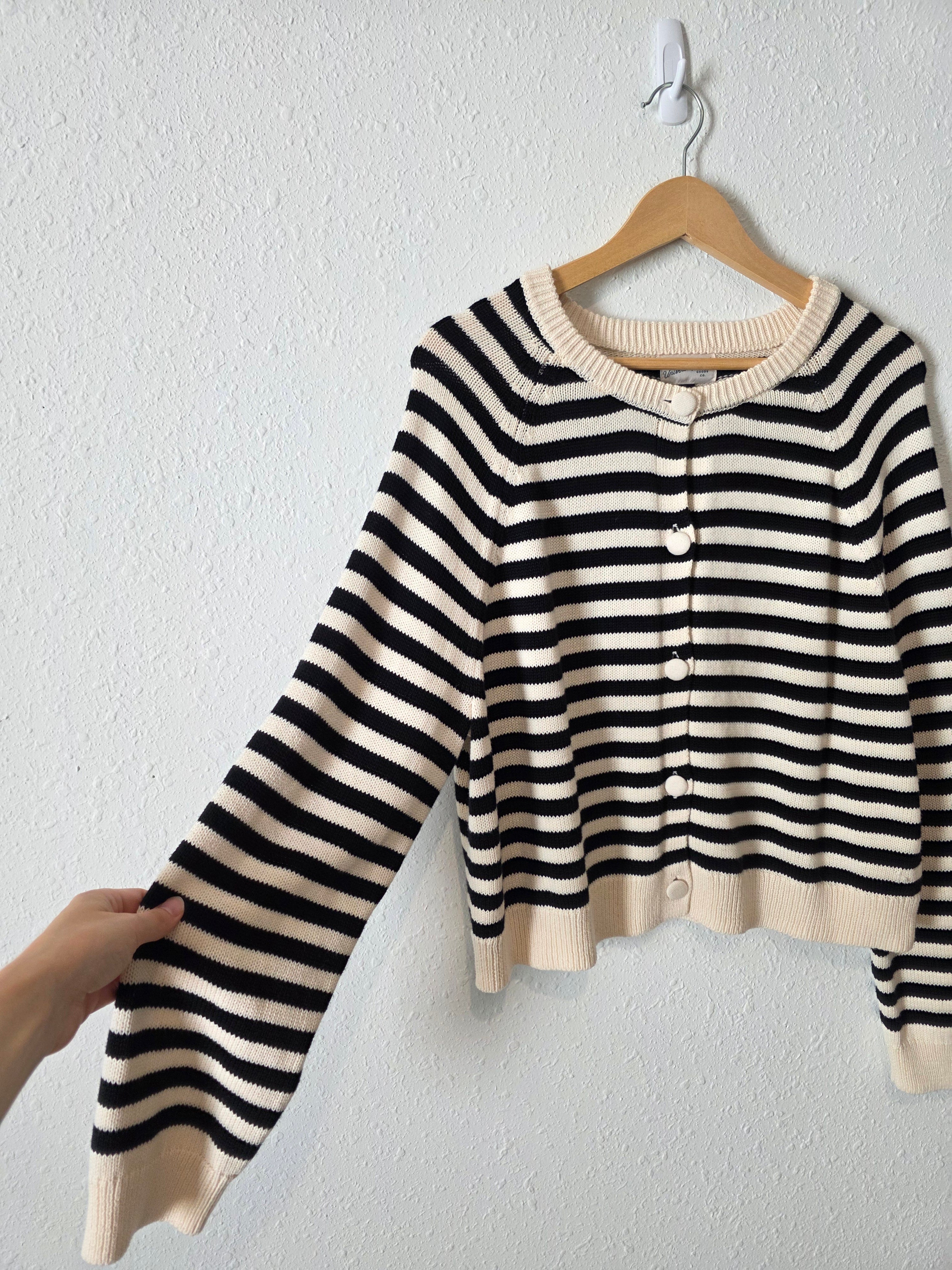 Striped Cotton Cardigan (L)