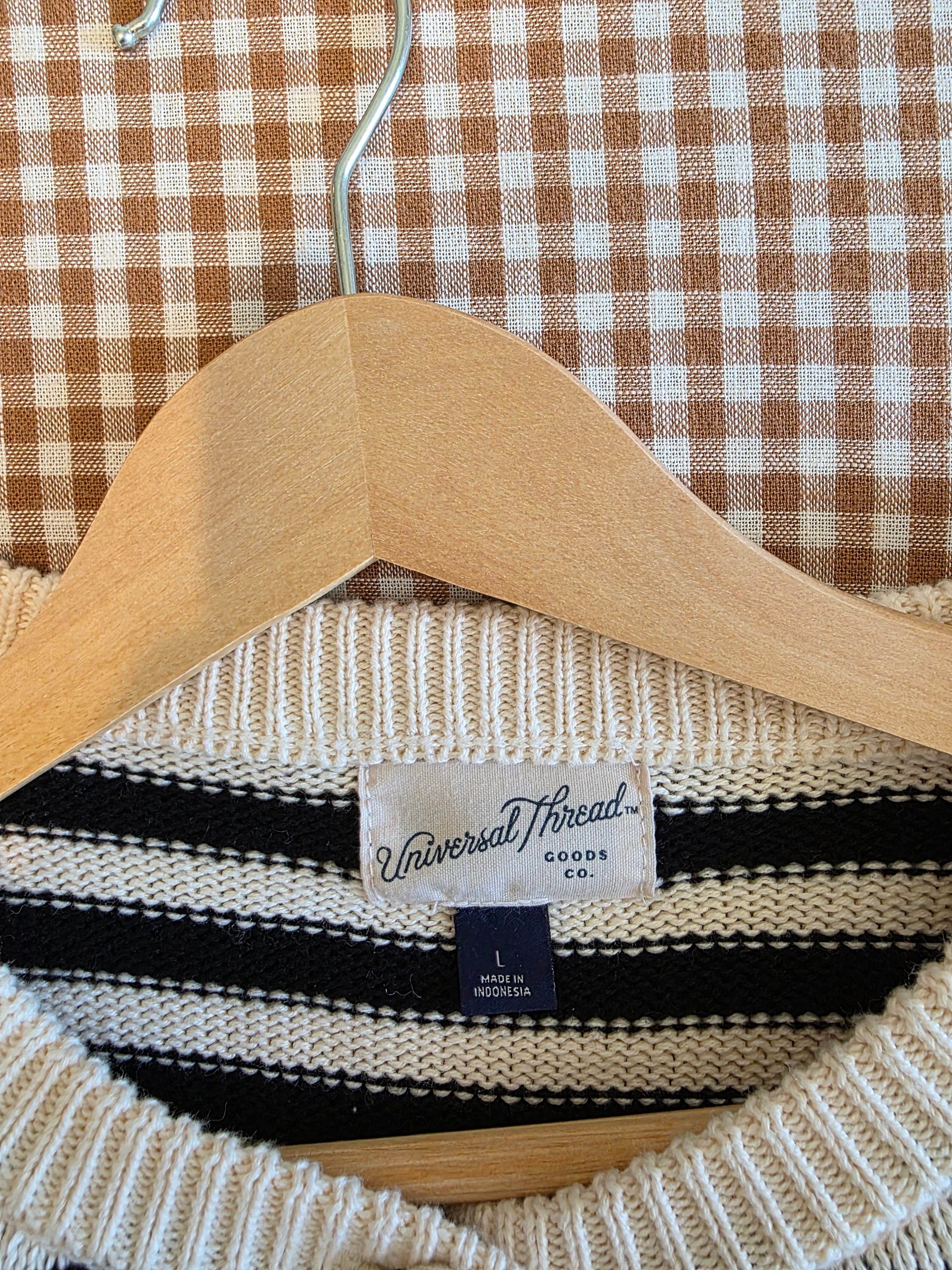 Striped Cotton Cardigan (L)