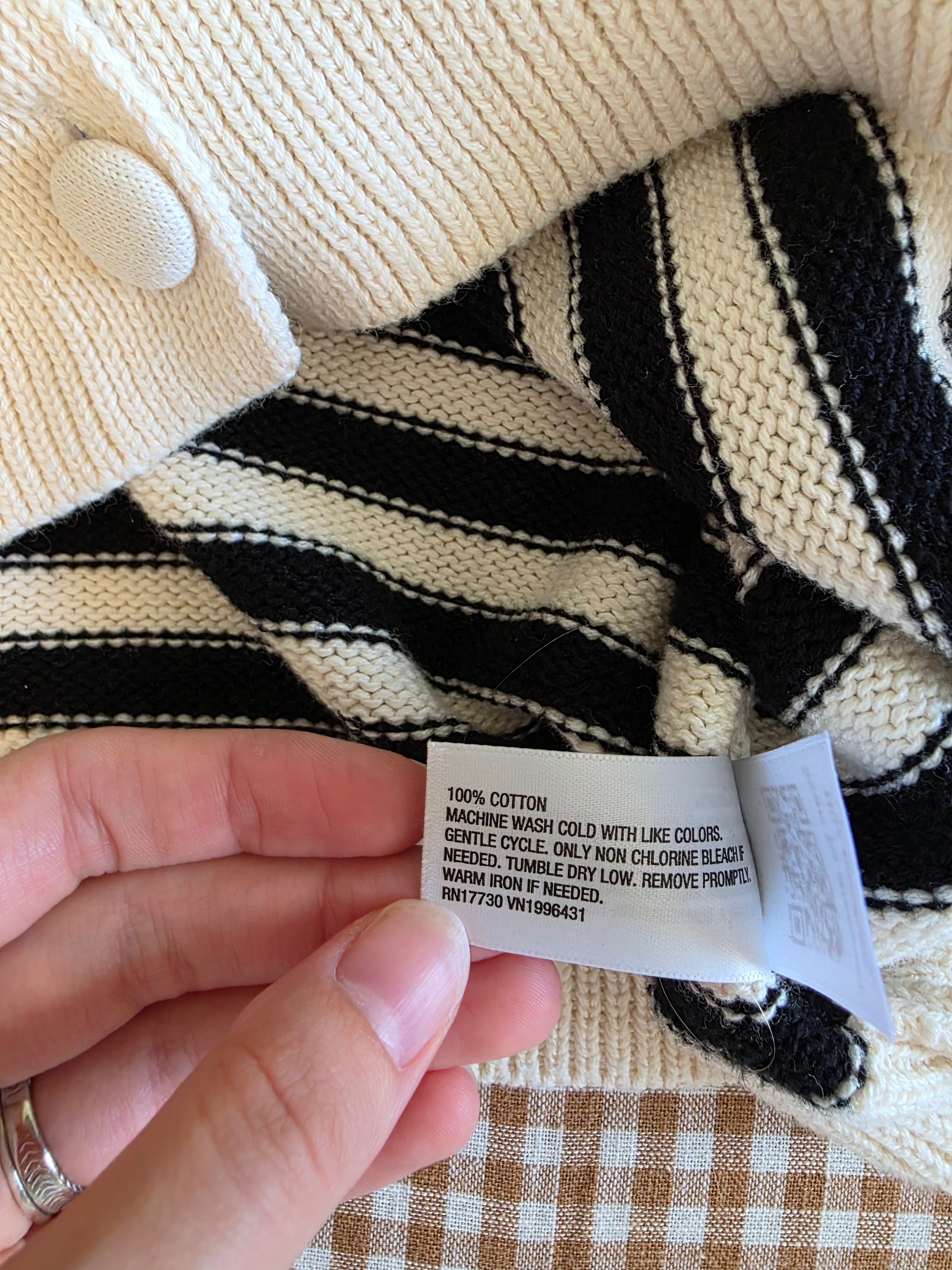 Striped Cotton Cardigan (L)