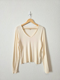 Madewell Ribbed V Neck Tee (XL)