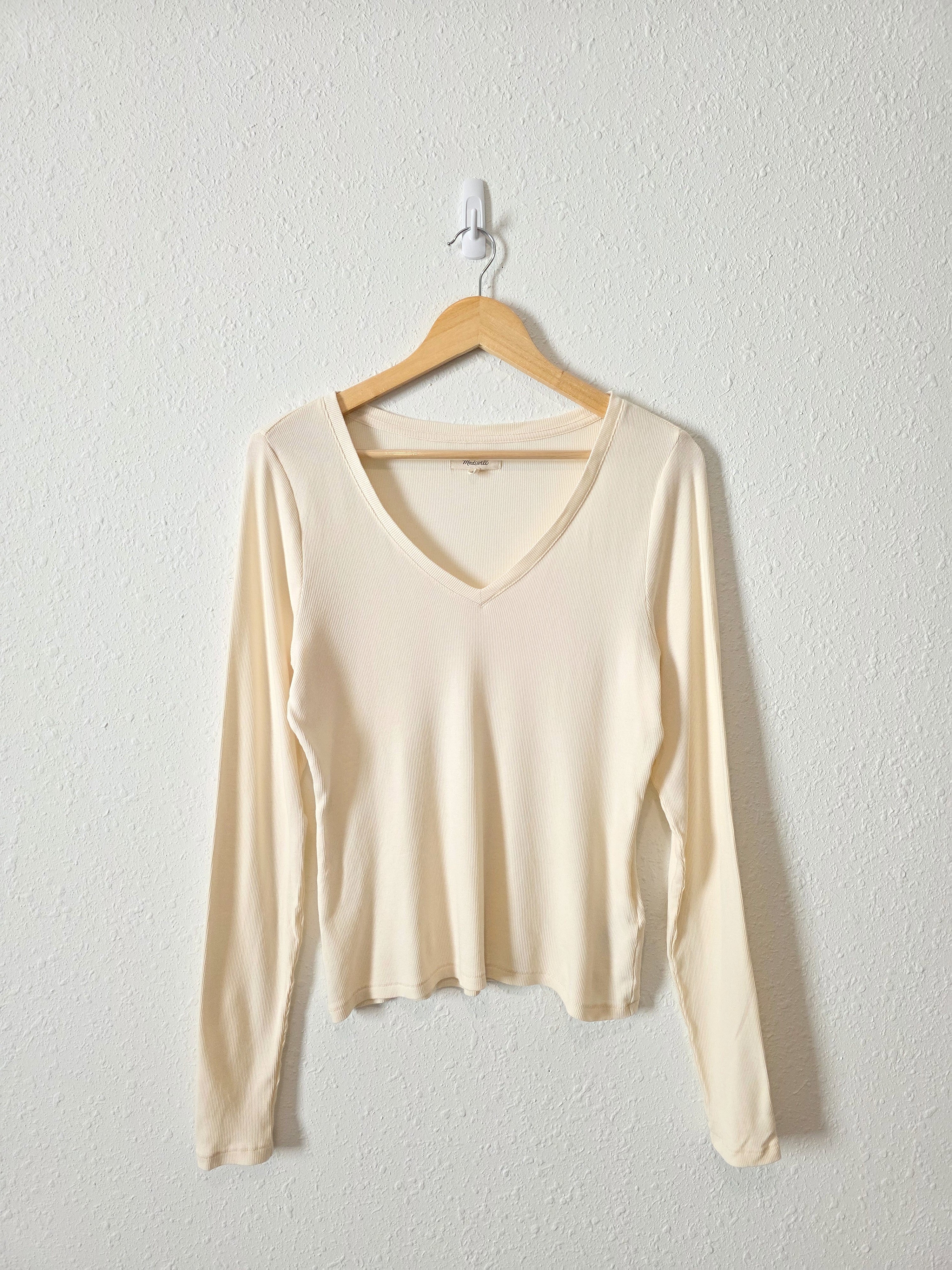 Madewell Ribbed V Neck Tee (XL)