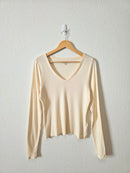 Madewell Ribbed V Neck Tee (XL)