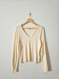 Madewell Ribbed V Neck Tee (XL)