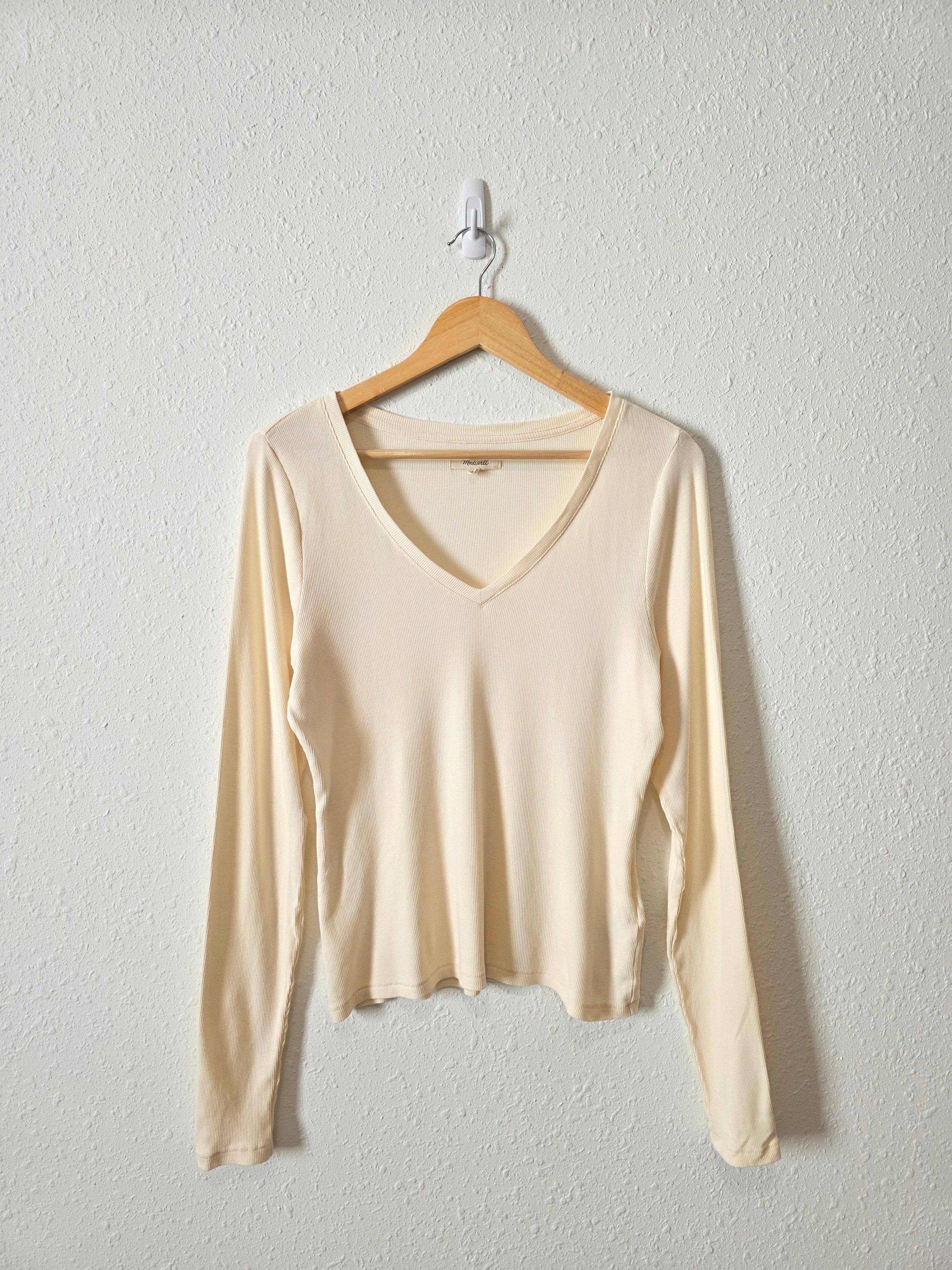 Madewell Ribbed V Neck Tee (XL)