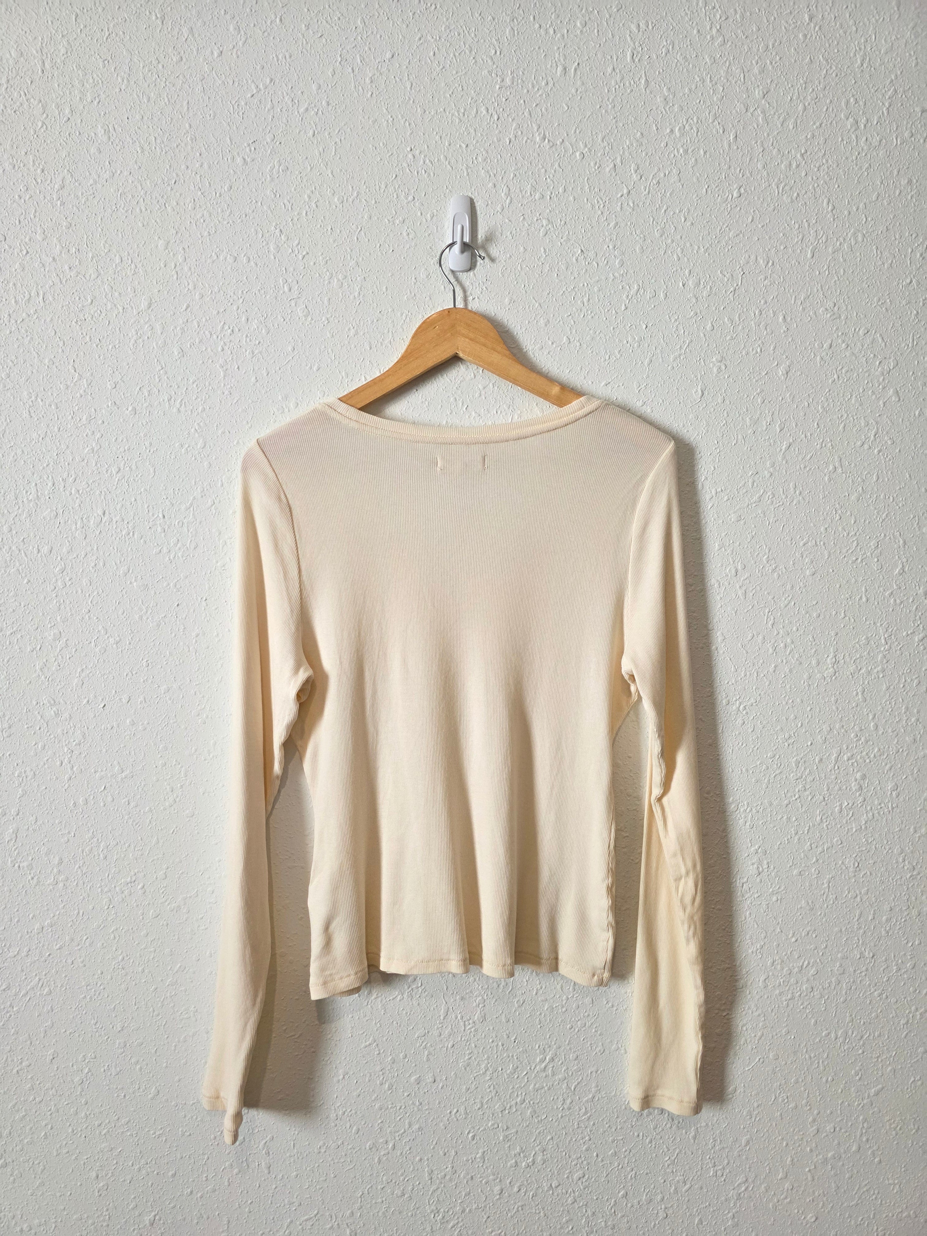 Madewell Ribbed V Neck Tee (XL)